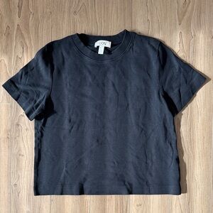 COS Midnight Black Short Sleeve Top